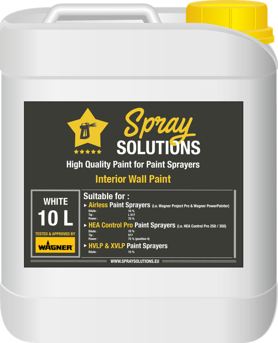 SpraySolutions - Emulsion/Wall Paint - 10 litres - WHITE